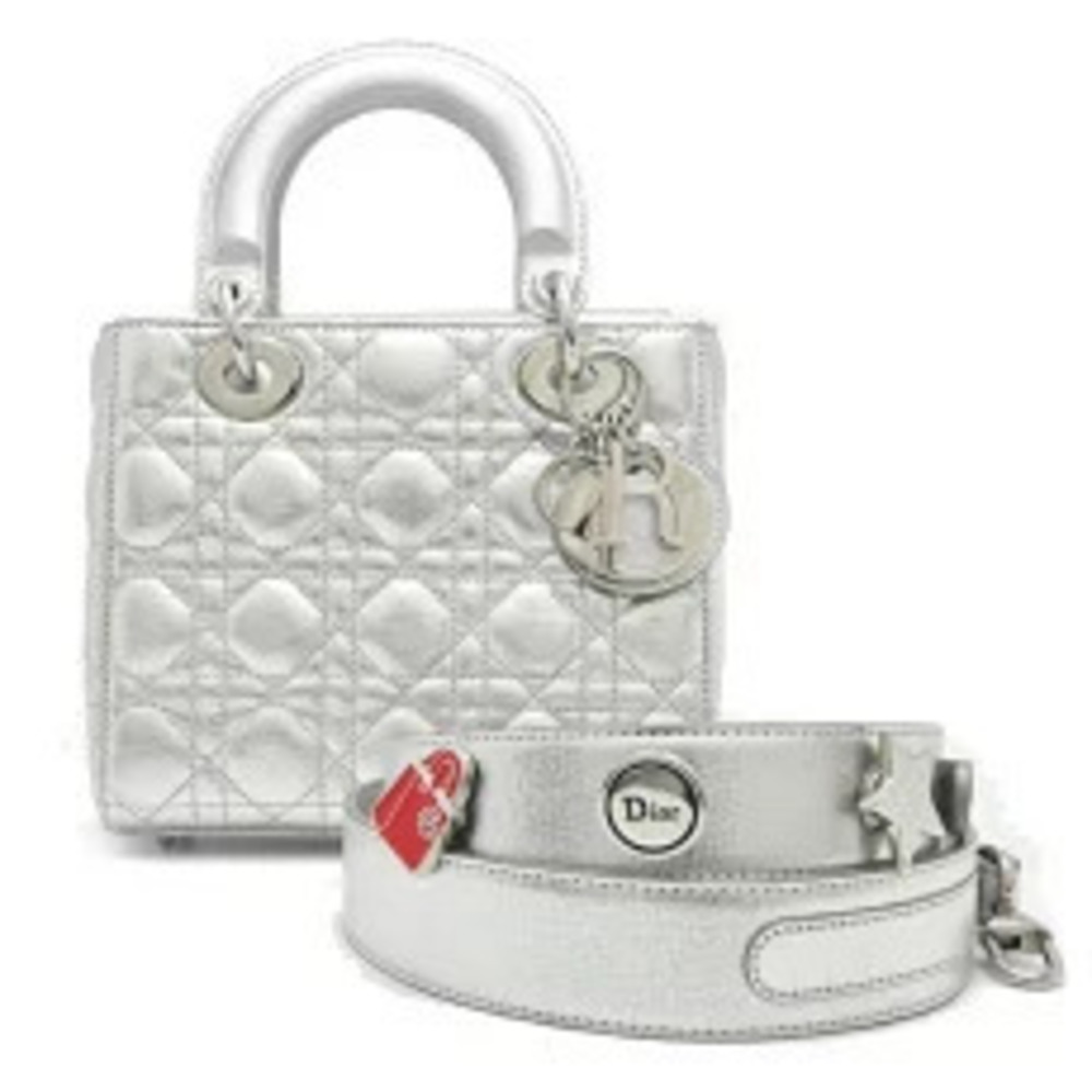 Christian Dior My ABC Handbag Leather Silver